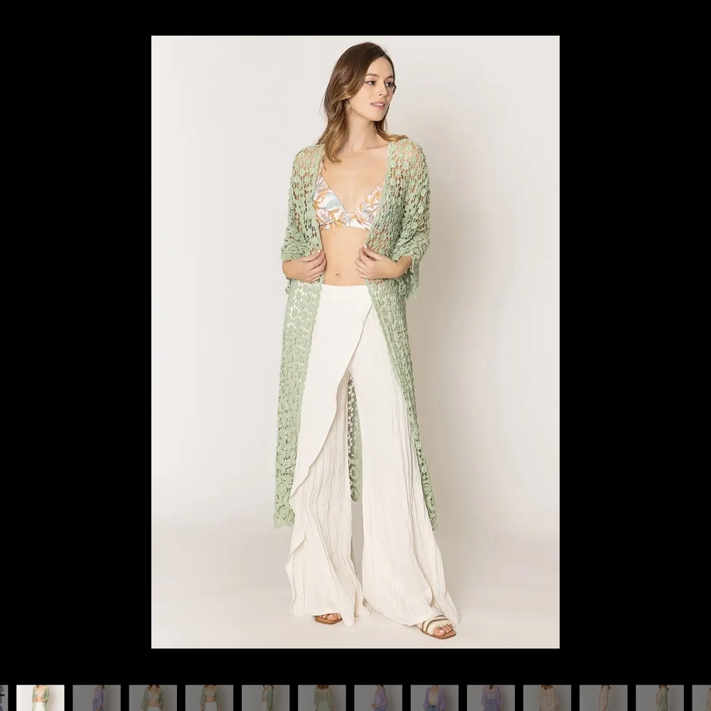 LACE GREEN CROCHET COVER UP / KIMONO/ CARDIGAN SUMMER/FALL